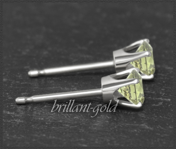 Ohrstecker 585 Gold Citrin hell gelb 4,5,6mm